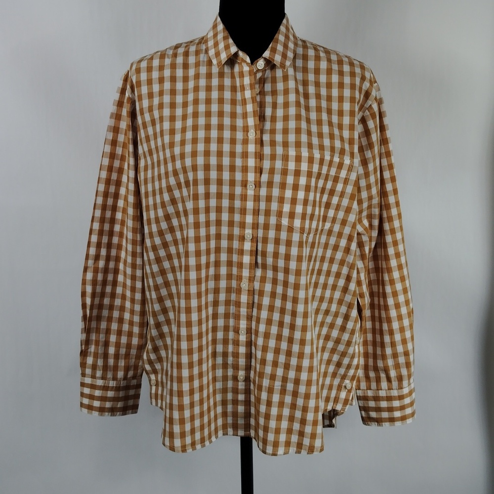 Madewell Side Button Oversized Ex-boyfriend Shirt In Gingham Check